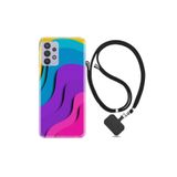 kilifland Samsung Galaxy A32 ile Uyumlu Kılıf Desenli Silikon Ipli Boyun Askılı Renk Cümbüşü 1631