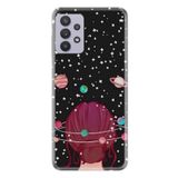 kilifland Samsung Galaxy A32 ile Uyumlu Kılıf Desenli Silikon Resimli Space Woman St-1311