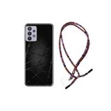 kilifland Samsung Galaxy A32 ile Uyumlu Kılıf Rasta Ipli Boyun Askılı Desenli Silikon Dikenli Tel 1779