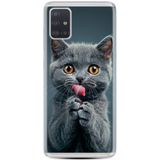 Kılıfland Samsung Galaxy A51 ile Uyumlu Boutique Baskılı Komik Kedi Kılıf, Renk8