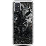 Kılıfland Samsung Galaxy A51 ile Uyumlu Boutique Baskılı Viking Desenli Kılıf, Siyah