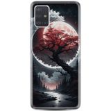 Kılıfland Samsung Galaxy A51 ile Uyumlu Kılıf, Boutique Baskılı, Ağaç ve Ay Tasarımı