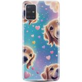 Kılıfland Samsung Galaxy A51 ile Uyumlu Kılıf, Boutique Baskılı, Kalp ve Köpek Desenli, Renkli