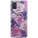 Kılıfland Samsung Galaxy A51 ile Uyumlu Kılıf, Boutique Baskılı, Mor Güller, Resimli