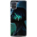 Kılıfland Samsung Galaxy A51 ile Uyumlu Kılıf, Boutique Baskılı, Woman in Tree Tasarımı, Mavi-Yeşil