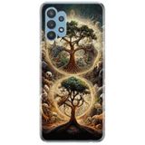 Kılıfland Samsung Galaxy A52 ile Uyumlu Kılıf, Boutique Baskılı, İkili Ağaç Desenli