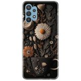 Kılıfland Samsung Galaxy A52 ile Uyumlu Kılıf, Boutique Baskılı, Kahve Çiçek Desenli