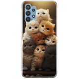 Kılıfland Samsung Galaxy A52 ile Uyumlu Kılıf, Boutique Baskılı Resimli Kedicikler, Renk27