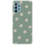 Kılıfland Samsung Galaxy A52 ile Uyumlu Kılıf, Boutique Baskılı, Yeşil Papatyalar Desenli