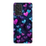 Kılıfland Samsung Galaxy A53 ile Uyumlu Kılıf, Boutique Baskılı, Mavi Kalp Desenli