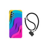 kilifland Samsung Galaxy A54 ile Uyumlu Kılıf Ipli Boyun Askılı Desenli Silikon Renk Cümbüşü 1631
