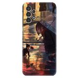 Kılıfland Samsung Galaxy A54 Uyumlu Silikon Kılıf, Desen Özel Seri, Kız ve Kedi, Renkli