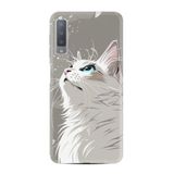 Kılıfland Samsung Galaxy A7 2018 ile Uyumlu Kılıf, Boutique Baskılı, Beyaz Kedi Desenli