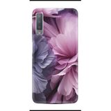 Kılıfland Samsung Galaxy A7 2018 ile Uyumlu Kılıf, Boutique Baskılı Çiçek Desenli, Mor