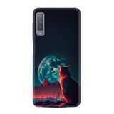 Kılıfland Samsung Galaxy A7 2018 ile Uyumlu Kılıf, Boutique Baskılı, Dalgın Kedi Desenli, Siyah