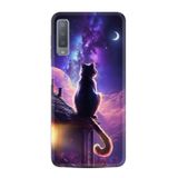 Kılıfland Samsung Galaxy A7 2018 ile Uyumlu Kılıf, Boutique Baskılı, Damdaki Kedi Tasarımı