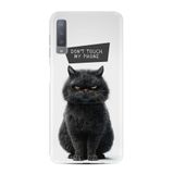 Kılıfland Samsung Galaxy A7 2018 ile Uyumlu Kılıf, Boutique Baskılı, Don't Touch Cat, Beyaz