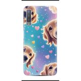 Kılıfland Samsung Galaxy A7 2018 ile Uyumlu Kılıf, Boutique Baskılı, Kalp ve Köpek Desenli, Renkli
