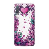 Kılıfland Samsung Galaxy A7 2018 ile Uyumlu Kılıf, Boutique Baskılı, Kalpler Desenli, Pembe