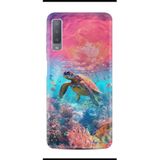 Kılıfland Samsung Galaxy A7 2018 ile Uyumlu Kılıf, Boutique Baskılı, Kaplumbağa Desenli