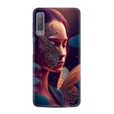 Kılıfland Samsung Galaxy A7 2018 ile Uyumlu Kılıf, Boutique Baskılı, Kelebek Kadın Deseni, Renk75