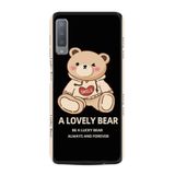 Kılıfland Samsung Galaxy A7 2018 ile Uyumlu Kılıf, Boutique Baskılı, Lovely Bear, Siyah