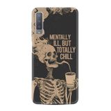 Kılıfland Samsung Galaxy A7 2018 ile Uyumlu Kılıf, Boutique Baskılı, Mentally Ill But Totally Chill Tasarım, Siyah