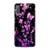 Kılıfland Samsung Galaxy A7 2018 ile Uyumlu Kılıf, Boutique Baskılı, Pembe Neon Kelebekler