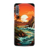 Kılıfland Samsung Galaxy A7 2018 ile Uyumlu Kılıf, Boutique Baskılı, Retro Mountain Tasarım, Renk79