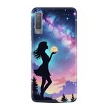 Kılıfland Samsung Galaxy A7 2018 ile Uyumlu Kılıf, Boutique Baskılı, Woman in Moon Tasarımı