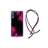 kilifland Samsung Galaxy A7 2018 ile Uyumlu Kılıf Rasta Ipli Boyun Askılı Desenli Silikon Boyalar 1663