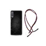kilifland Samsung Galaxy A7 2018 ile Uyumlu Kılıf Rasta Ipli Boyun Askılı Desenli Silikon Dikenli Tel 1779