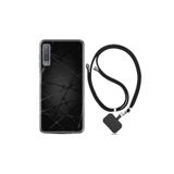 kilifland Samsung Galaxy A7 2018 ile Uyumlu Kılıf Silikon Desen Boyun Askılı Dikenli Tel 1779