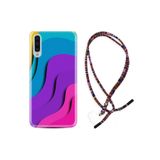 kilifland Samsung Galaxy A70 ile Uyumlu Kılıf Rasta Ipli Boyun Askılı Desenli Silikon Renk Cümbüşü 1631