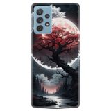 Kılıfland Samsung Galaxy A72 ile Uyumlu Kılıf, Boutique Baskılı, Ağaç ve Ay Tasarımı
