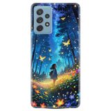 Kılıfland Samsung Galaxy A72 ile Uyumlu Kılıf, Boutique Baskılı, Anime Butterfly Desenli, Mavi