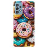 Kılıfland Samsung Galaxy A72 ile Uyumlu Kılıf, Boutique Baskılı, Donut Desenli, Renkli