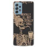 Kılıfland Samsung Galaxy A72 ile Uyumlu Kılıf, Boutique Baskılı, Mentally Chill Tasarım, Siyah