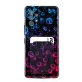 Kılıfland Samsung Galaxy A73 ile Uyumlu Kılıf, Kartvizitli Kartlıklı, Silikon, Color Bubbles Desenli, Siyah