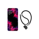 kilifland Samsung Galaxy A74 ile Uyumlu Kılıf Ipli Boyun Askılı Desenli Silikon Boyalar 1663