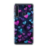 Kılıfland Samsung Galaxy A9 2018 ile Uyumlu Kılıf, Boutique Baskılı, Mavi Kalp Desenli
