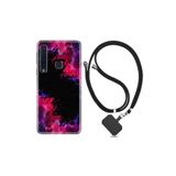 kilifland Samsung Galaxy A9 2018 ile Uyumlu Kılıf Desenli Silikon Ipli Boyun Askılı Boyalar 1663