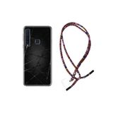 Kılıfland Samsung Galaxy A9 2018 ile Uyumlu Kılıf, Rasta Ipli Boyun Askılı, Desenli Silikon, Dikenli Tel Detaylı