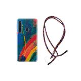 kilifland Samsung Galaxy A9 2018 ile Uyumlu Kılıf Rasta Ipli Boyun Askılı Desenli Silikon Ressam Sulu Boya 1600