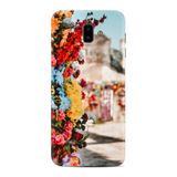 Kılıfland Samsung Galaxy J6 Plus ile Uyumlu Kılıf, Desenli Gerçek Çiçekler, Silikon