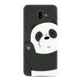 Kılıfland Samsung Galaxy J6 Plus ile Uyumlu Kılıf, Desenli Hello Panda, Silikon, Beyaz-Siyah