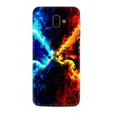 Kılıfland Samsung Galaxy J6 Plus ile Uyumlu Kılıf, Desenli Red Blue Leon, Silikon