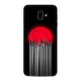 Kılıfland Samsung Galaxy J6 Plus ile Uyumlu Kılıf, Desenli Red City, Siyah