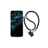 kilifland Samsung Galaxy J6 Plus ile Uyumlu Kılıf Desenli Silikon Ipli Boyun Askılı Abstract Green 1302