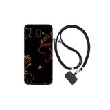 kilifland Samsung Galaxy J6 Plus ile Uyumlu Kılıf Desenli Silikon Ipli Boyun Askılı Harita Ve Uçak 1777